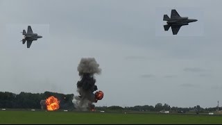 Massive DUTCH AIR FORCE DISPLAY to introduce F35 at Luchtmachtdagen 2016 [upl. by Fatimah61]