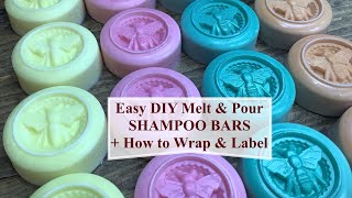 Simple DIY 💗  How to Make Melt amp Pour SHAMPOO Bars  Wrapping amp Labels  Ellen Ruth Soap [upl. by Ysteb]