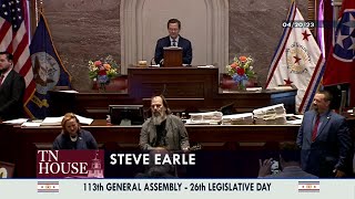 Steve Earle performs Copperhead Road on the Tennessee House floor [upl. by Ahsoym421]