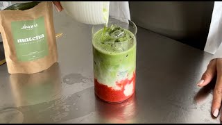 How to Make Iced Strawberry Matcha  Aisuru Ceremonial Grade Matcha Recipe 🍓🍵 [upl. by Ber81]