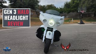 Installing Eagle Lights Led Headlights With Gen 3 Halo On Indian Chieftain [upl. by Yhtur94]