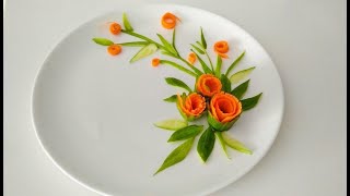 Beautiful Salad Decoration IdeasHandmadeFood Decoration IdeasBeautiful Veg FlowerArtEasy Make [upl. by Zink698]