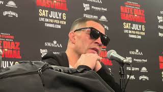 Nate Diaz post fight press conference answers masvidal [upl. by Rehctelf983]