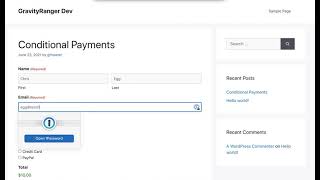 Conditional Payments Form Built with Gravity Forms Demo [upl. by Virgel]