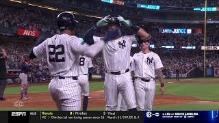 Aaron Judge Breaks Home Run Drought With GoAhead Grand Slam Versus Red Sox [upl. by Ahsiekahs]