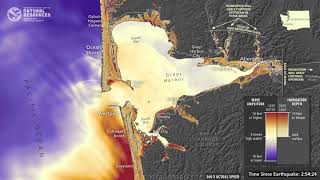 Tsunami wave simulation for Grays Harbor Wash [upl. by Jenette978]