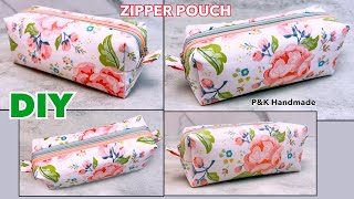 EASY TO MAKE ✅ HOW TO MAKE BEAUTIFUL TWO ZIPPER POUCH  MAKING PENCIL CASE EASILY AT HOME [upl. by Zischke]