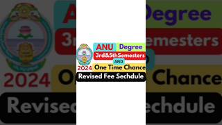 ANU Degree 35 SemsampYear End One Time Chance Revised Exams Fee Schedule Released‎ismartedu4u177 [upl. by Nillek]