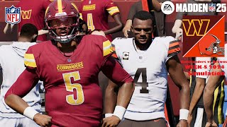 Madden 25 Washington Commanders vs Cleveland Browns Week 5 Sim 2024 Full 15 Minute Quarters GamePlay [upl. by Yekcor]