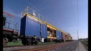 Colas Rail Catenary Installation ParisStrasbourg HSR Line [upl. by Airtemak]