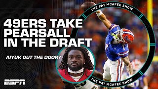 49ers draft Ricky Pearsall Is Brandon Aiyuk gone  Mad Mel  Pat McAfee Draft Spectacular [upl. by Wystand585]