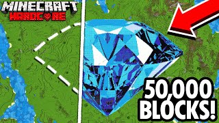 I Built the Worlds Largest Diamond in Minecraft Hardcore [upl. by Nnairam]