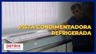 Pista Condimentada Refrigerada  Condimentadora para Montar Pizza Pista Refrigerada para Saladas [upl. by Alpert692]