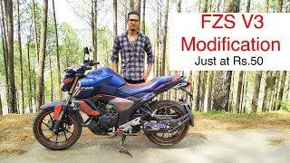 Yamaha FZS V3 Modification With its Cost in Nepal  Sticker Modification at Cheapest Price [upl. by Mandel]