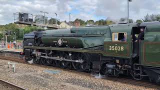 Southern Rebuilt Merchant Navy 462 no 35028 Clan Line  Exeter St Davids 5Z28 12102024 [upl. by Seif]