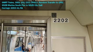 Random Transfer to UPD SMRT Trains  SIE C651 201202 Marina South Pier → City Hall [upl. by Alvinia282]