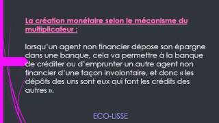 LEconomie monétaire s3  La Création monétaire  part 2  diviseur et multiplicateur [upl. by Zeuqirdor]