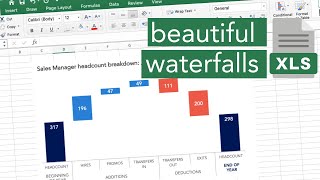 Make waterfall charts in Excel the EASY way [upl. by Yrelbmik455]