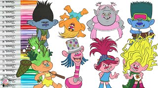 Trolls Coloring Book Compilation Poppy Branch Cooper Bridget Viva Karma John Dory [upl. by Mallissa]