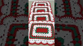 Sousplat retangular de Natal em crochê crochet artsemcroche croche crocheearte crochê [upl. by Aihsei]