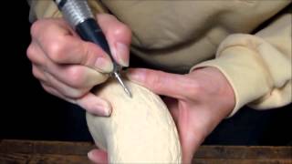 Part Two  Carving and Shaping Individual Feathers on Hawk Head  Laurie J McNeil [upl. by Yecac]