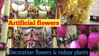 varamahalakshmi shopping Artificial flowers 💐 indoor plants mataji flowers chickpet vlogs [upl. by Aihn]