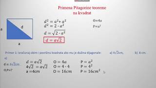 Primena Pitagorine teoreme na kvadrat  MathHelper [upl. by Ardrey495]