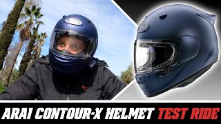 Arai ContourX Helmet Test Ride Review at SpeedAddictscom [upl. by Sergei]