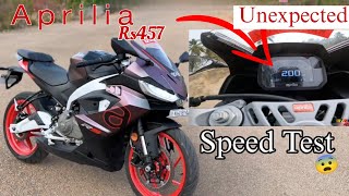 ‼️Aprilia Rs457 Speed Test 😨  😱 New Competitor for Kawasaki Ninja 300 Ktm Duke 390 [upl. by Eyk]