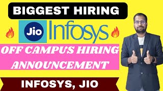 OFF CAMPUS HIRING ANNOUNCEMENT  INFOSYS JIO Hiring Started Freshers Apply Now [upl. by Yllah683]