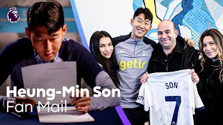 IM GETTING EMOTIONAL 😢 Heartwarming moment HeungMin Son surprises Spurs fan  Fan Mail [upl. by Alleunam]