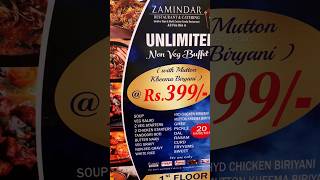 💥Unlimited Non Veg Buffet  ₹399 📍Zamindar Restaurant bangalore food buffet foodie shorts [upl. by Ellora]