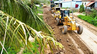 Road Roller and Grader Driving Skills An Amazing Ability to Build Road Foundations [upl. by Eseerehc]