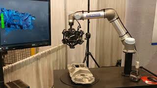 IMTS 2018  Infotech 3D  Creaform Universal Robots  MetraSCAN 3D  UR5  3D Scanning [upl. by Ettesus618]