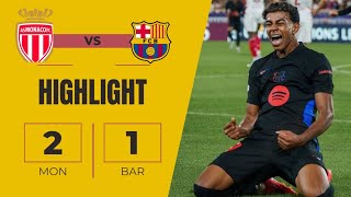 Monaco vs Barcelona  Red Card Drama amp Stunning Goals  Champions League 202425 [upl. by Aileahcim]