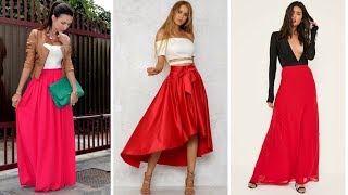 FALDAS LARGAS ROJAS 👗¡15 Fantásticas Alternativas  Moda Fashion Faldas [upl. by Eitsrik]