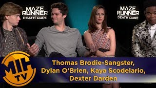 Maze Runner Thomas BrodieSangster Dylan OBrien Kaya Scodelario Dexter Darden Interview [upl. by Kayne550]