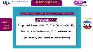 2024 Whats on Your ballot Proposition 135 [upl. by Service]