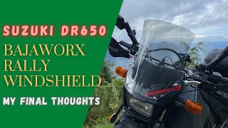 Suzuki DR650  Final Review of the Bajaworx Rally Windshield [upl. by Cornelius]