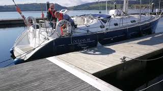 RYA Day Skipper Boat Handling  Springing off in Rhu [upl. by Annaillil572]