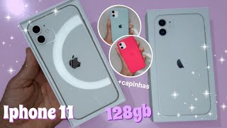 meu novo celular✨ iphone 11 branco  unboxing abrindo white review [upl. by Doss]