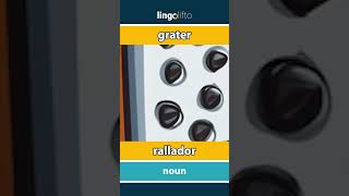 🇬🇧🇪🇸 grater  rallador  vocabulary builder  learn English  aprendamos inglés [upl. by Aiuoqes]