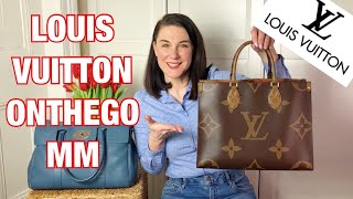 LOUIS VUITTON On The Go MM Tote Bag Review and Mod Shots [upl. by Rimisac]