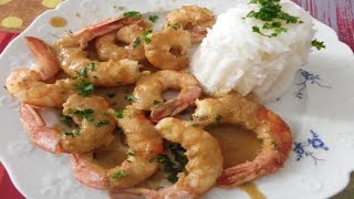 Recette  Gambas à larmoricaine [upl. by Icyak613]