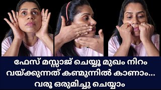 മുഖം വെളുക്കാനും തിളങ്ങാനും ഇനി ഫേസ് മസ്സാജ്  Massage For Glowing Skin  Kavis FACEMASSAGE [upl. by Twedy]