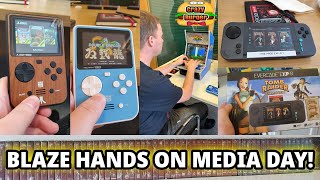 Blaze Media Day  Hands On Sneak Peek Evercade Alpha AtariTechnos Super Pockets New Carts amp More [upl. by Epilihp]