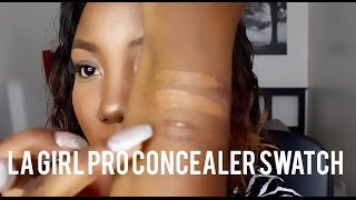 LA Girl Pro Concealer Set Swatch on BrownDark Skin  Moe Marlena [upl. by Morganica]