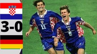 Croatia 30 Germany Quater Final World Cup 1998  Suker  Boban  Klinsman  Kohler  Matthäus [upl. by Tolkan859]