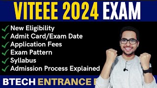 VITEEE 2024 Exam Date  Application Form Registration Eligibility Syllabus JEE 2024 VIT Vellore [upl. by Edlyn]