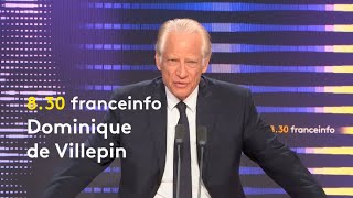 quotNous ne pouvons pas accompagner le rêve chimériquequot de BNétanyahou assure Dominique de Villepin [upl. by Akenn]